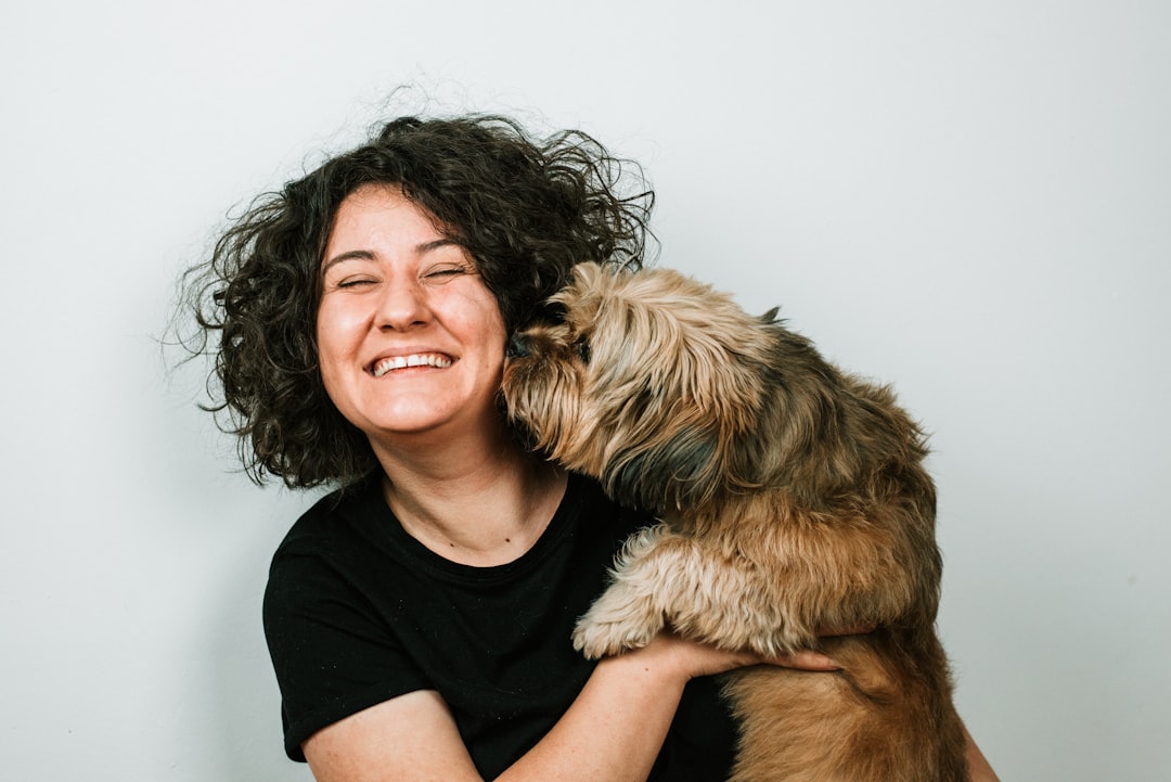 Photo girl, dog